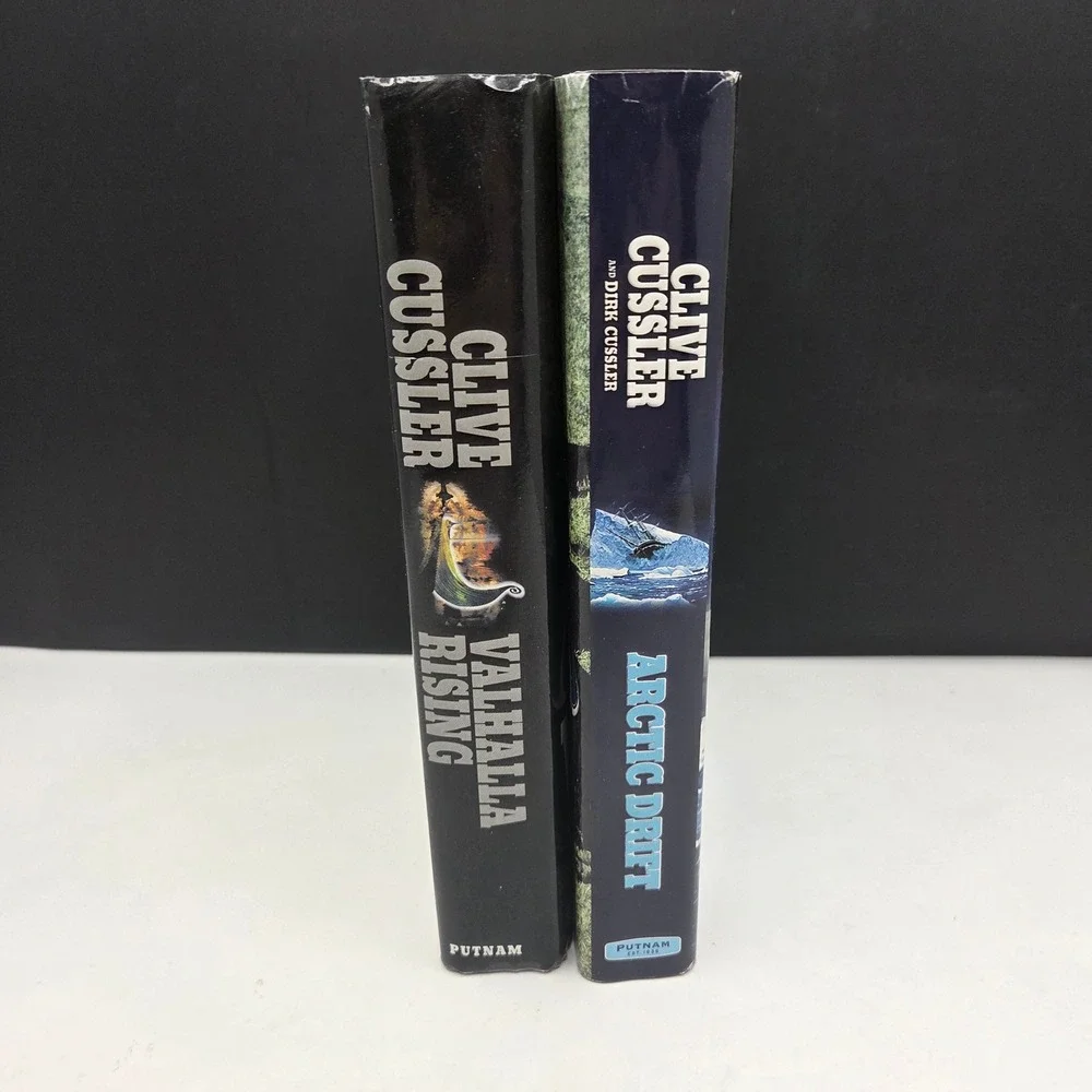 Clive Cussler Dirk Pitt Novels Lot 2 Valhalla Rising Arctic Drift Hardcover Book